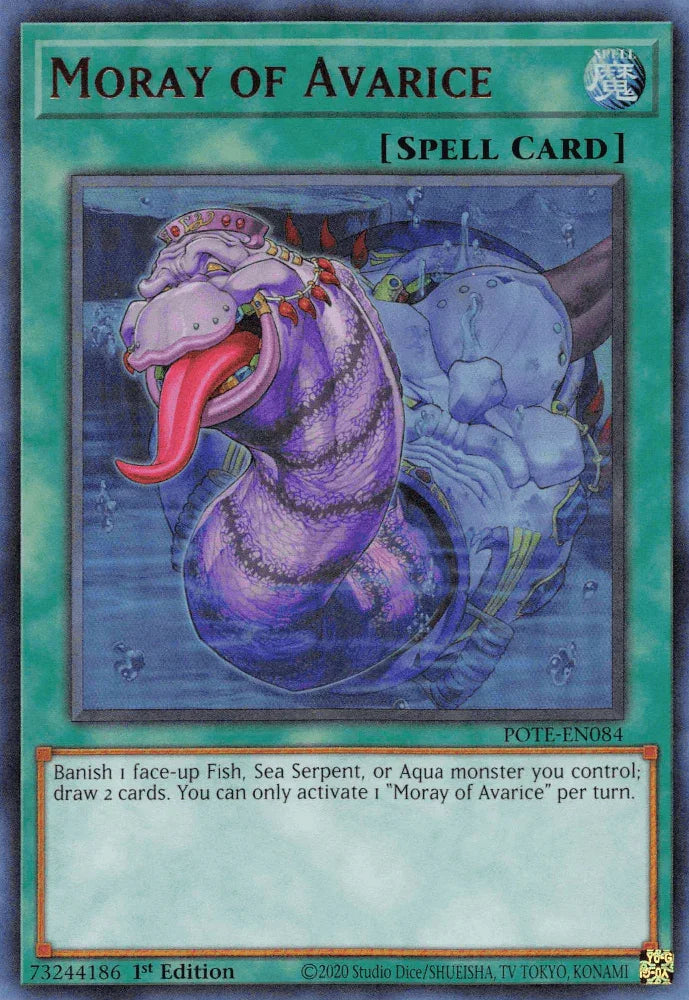 1st Edition, Normal Spell, Power of the Elements, Spell, Ultra Rare, Unlimited Moray of Avarice [POTE-EN084] Ultra Rare - Trading Card World
