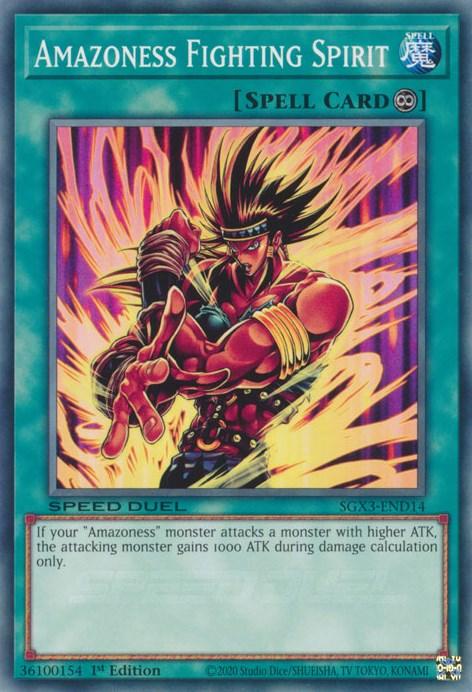 1st Edition, Common, Continuous Spell, Speed Duel GX: Duelists of Shadows, Spell Amazoness Fighting Spirit [SGX3-END14] Common - Trading Card World
