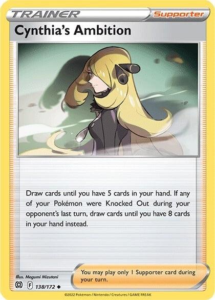 138, Normal, Reverse Holofoil, Supporter, Sword & Shield: Brilliant Stars, Uncommon Cynthia's Ambition (138/172) [Sword & Shield: Brilliant Stars] - Trading Card World