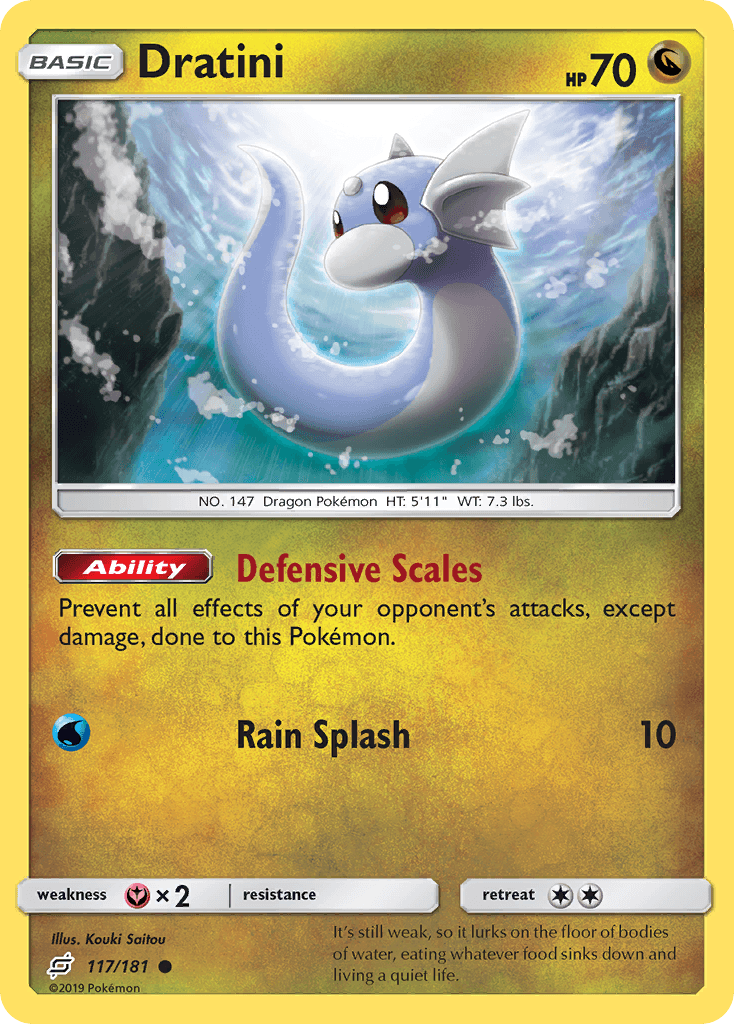 117, Common, Dragon, Fairy[×2], Normal, Reverse Holofoil, Sun & Moon: Team Up Dratini (117/181) [Sun & Moon: Team Up] - Trading Card World