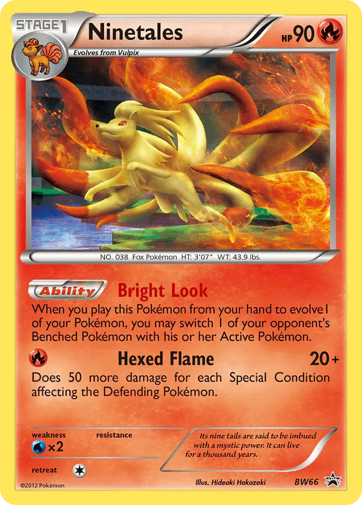 Black & White: Black Star Promos, Black Star Promo, BW66, Fire, Holofoil, Water[×2] Ninetales (BW66) [Black & White: Black Star Promos] - Trading Card World