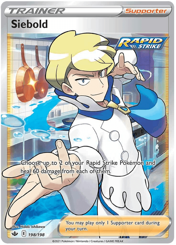 198, Holofoil, Supporter, Sword & Shield: Chilling Reign, Ultra Rare Siebold (198/198) [Sword & Shield: Chilling Reign] - Trading Card World