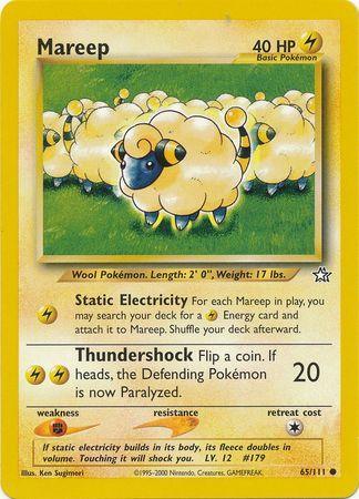 65, Common, Fighting[×2], Lightning, Neo Genesis Unlimited, Normal Mareep (65/111) [Neo Genesis Unlimited] - Trading Card World