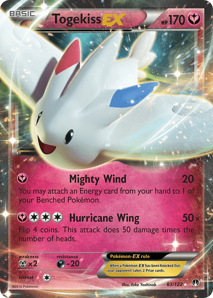 83, Darkness[-20], Fairy, Holofoil, Metal[×2], Ultra Rare, XY: BREAKpoint Togekiss EX (83/122) [XY: BREAKpoint] - Trading Card World