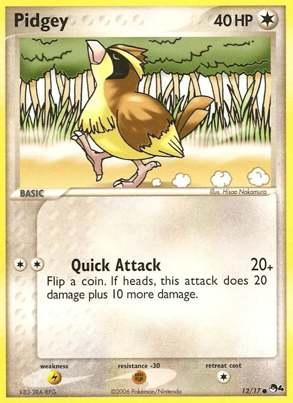 12, Colorless, Common, Fighting[-30], Lightning[×2], Normal, POP Series 4 Pidgey (12/17) [POP Series 4] - Trading Card World