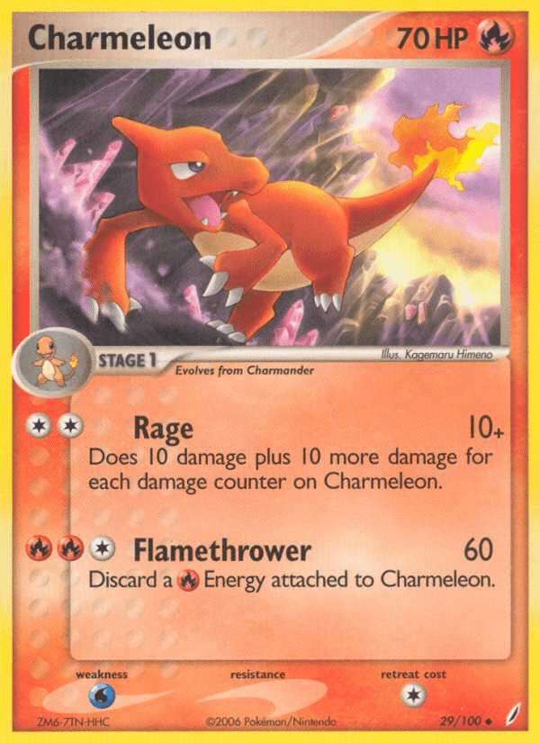 29, EX: Crystal Guardians, Fire, Normal, Uncommon, Water[×2] Charmeleon (29/100) [EX: Crystal Guardians] - Trading Card World