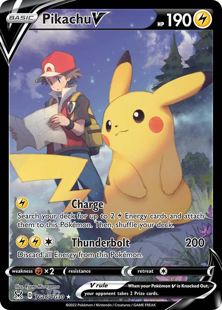 Fighting [x2], Holofoil, Lightning, Secret Rare, Sword & Shield: Lost Origin, TG16 Pikachu V (TG16/TG30) [Sword & Shield: Lost Origin] - Trading Card World
