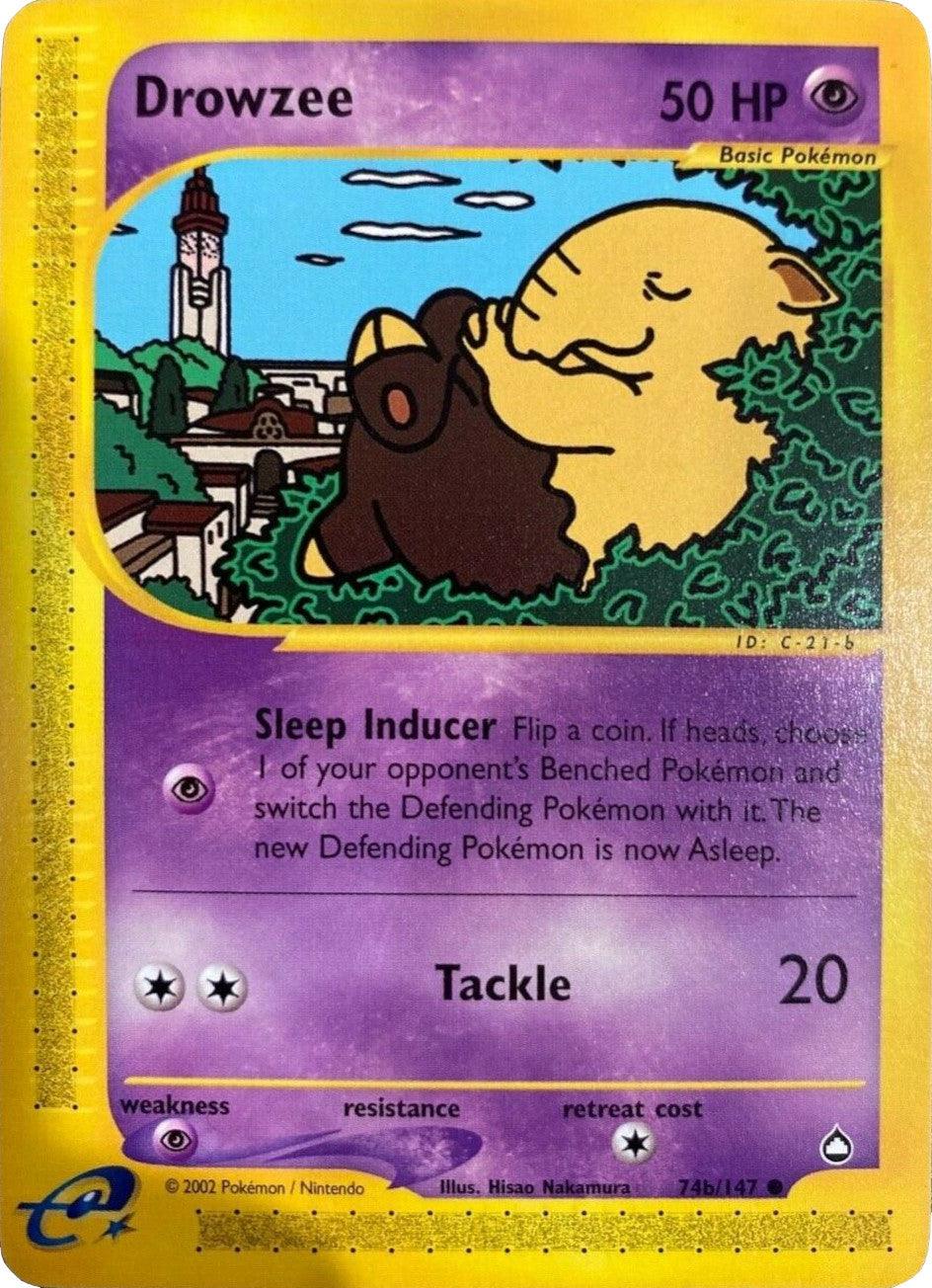 74b, Aquapolis, Common, Normal, Psychic, Psychic[×2], Reverse Holofoil Drowzee (74b/147) [Aquapolis] - Trading Card World