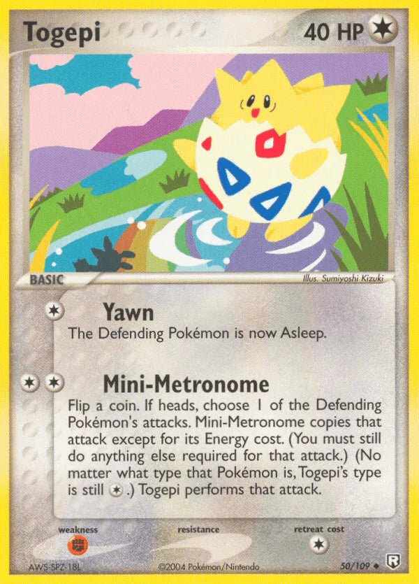 50, Colorless, EX: Team Rocket Returns, Fighting[×2], Normal, Uncommon Togepi (50/109) [EX: Team Rocket Returns] - Trading Card World