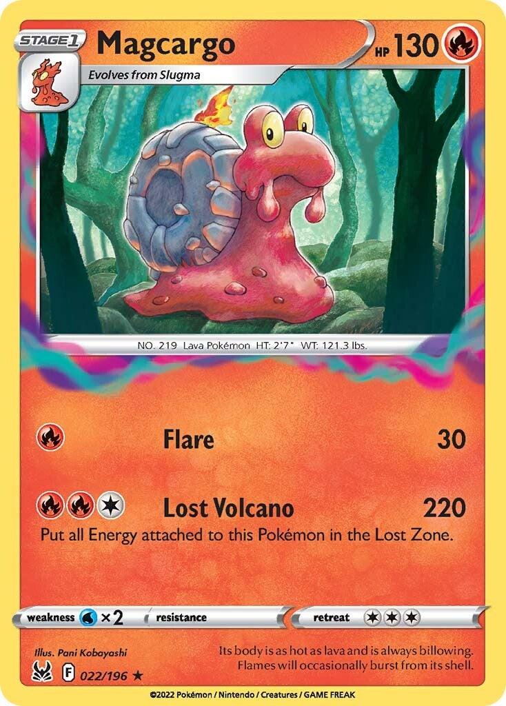 022, Fire, Normal, Rare, Reverse Holofoil, Sword & Shield: Lost Origin, Water [x2] Magcargo (022/196) [Sword & Shield: Lost Origin] - Trading Card World