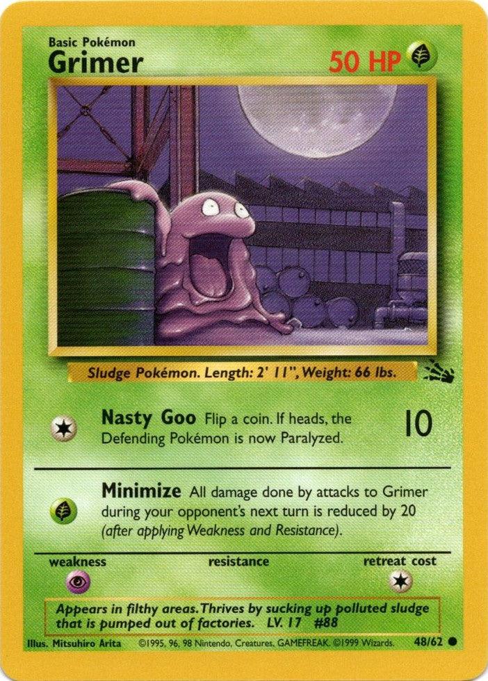 48, Common, Fossil Unlimited, Grass, Normal, Psychic[×2] Grimer (48/62) [Fossil Unlimited] - Trading Card World