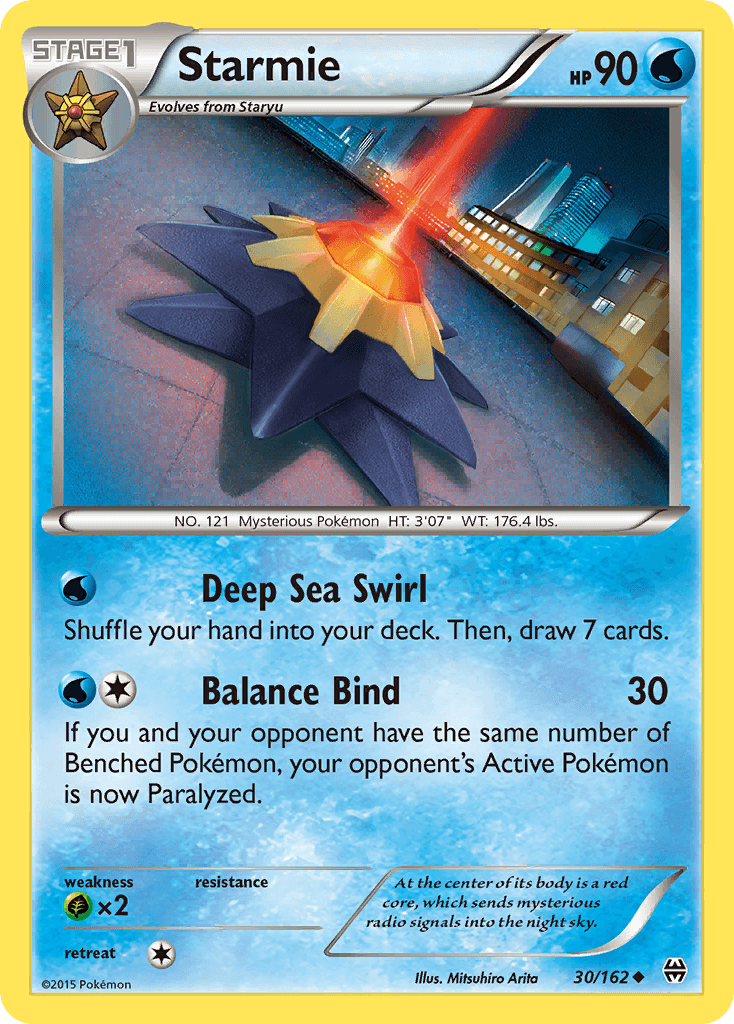 30, Grass[×2], Normal, Reverse Holofoil, Uncommon, Water, XY: BREAKthrough Starmie (30/162) [XY: BREAKthrough] - Trading Card World