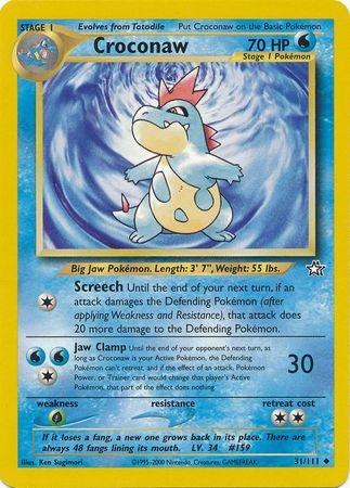 31, Grass[×2], Neo Genesis Unlimited, Normal, Uncommon, Water Croconaw (31/111) [Neo Genesis Unlimited] - Trading Card World