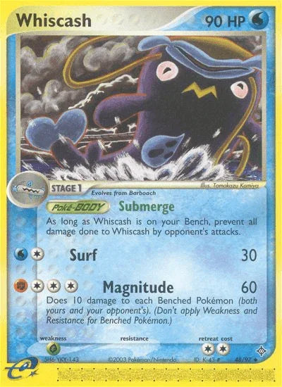 48, EX: Dragon, Grass[×2], Normal, Reverse Holofoil, Uncommon, Water Whiscash (48/97) [EX: Dragon] - Trading Card World