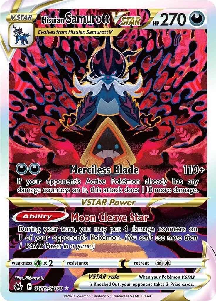 Darkness, GG52, Gx2, Holofoil, Sword & Shield: Crown Zenith, Ultra Rare Hisuian Samurott VSTAR (GG52/GG70) [Sword & Shield: Crown Zenith] - Trading Card World