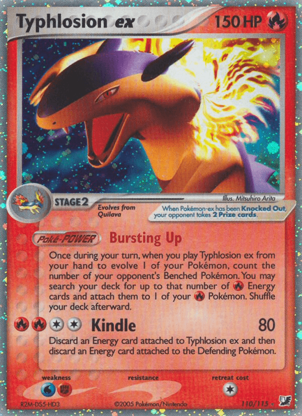 110, EX: Unseen Forces, Fighting[×2], Fire, Holofoil, Ultra Rare, Water[×2] Typhlosion ex (110/115) [EX: Unseen Forces] - Trading Card World