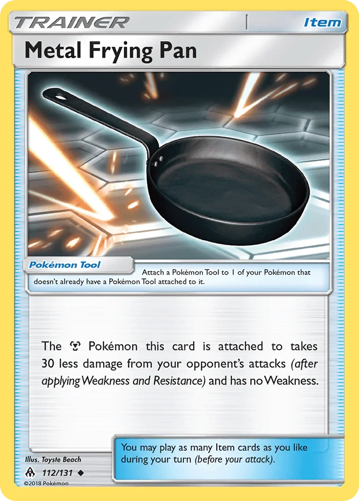 112, Item, Normal, Reverse Holofoil, Sun & Moon: Forbidden Light, Uncommon Metal Frying Pan (112/131) [Sun & Moon: Forbidden Light] - Trading Card World