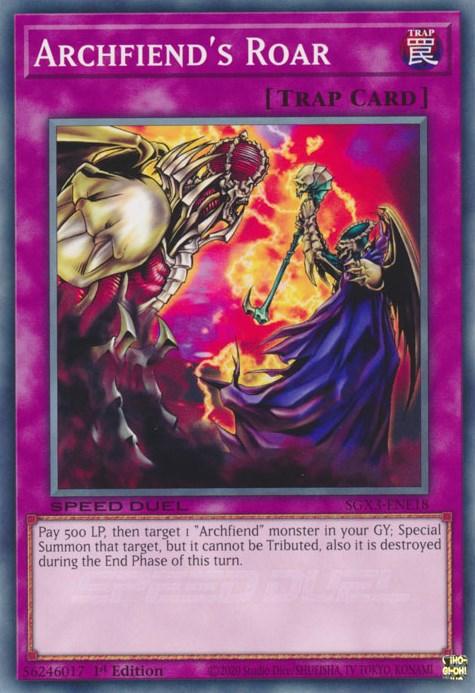 1st Edition, Common, Normal Trap, Speed Duel GX: Duelists of Shadows, Trap Archfiend's Roar [SGX3-ENE18] Common - Trading Card World