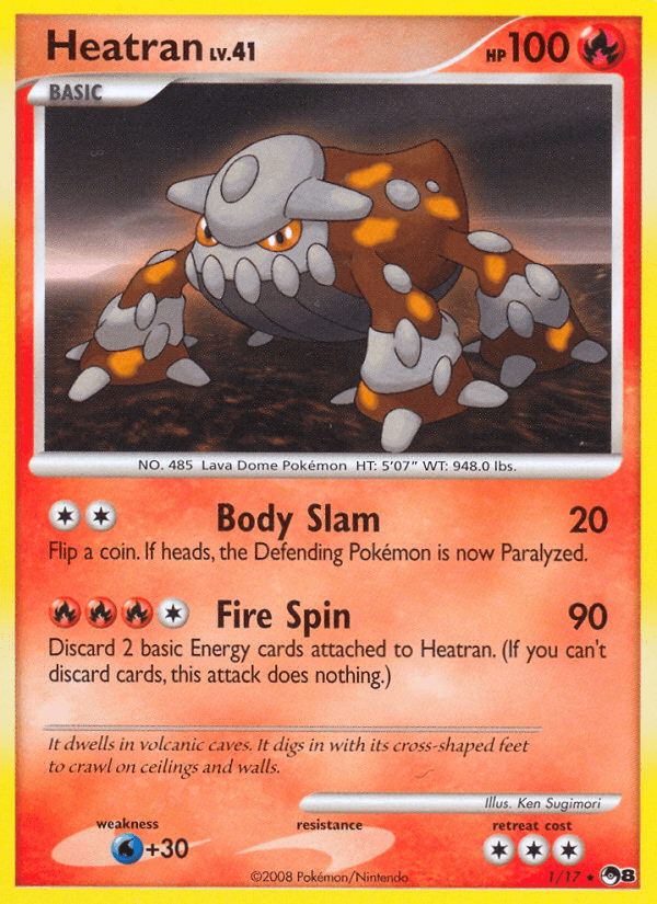 Fire, Holofoil, Normal, POP Series 8, Rare, Water[+30] Heatran (1/17) [POP Series 8] - Trading Card World
