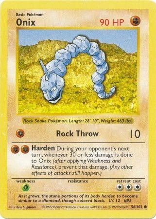 56, Base Set Shadowless Unlimited, Common, Fighting, Grass[×2], Normal Onix (56/102) [Base Set Shadowless Unlimited] - Trading Card World