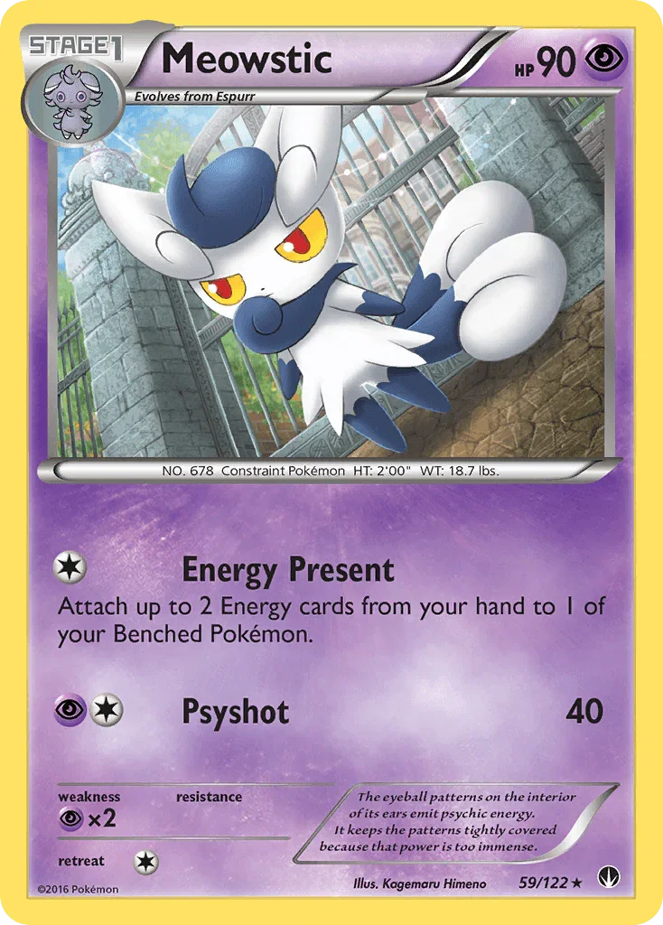 59, Normal, Psychic, Psychic[×2], Rare, Reverse Holofoil, XY: BREAKpoint Meowstic (59/122) [XY: BREAKpoint] - Trading Card World
