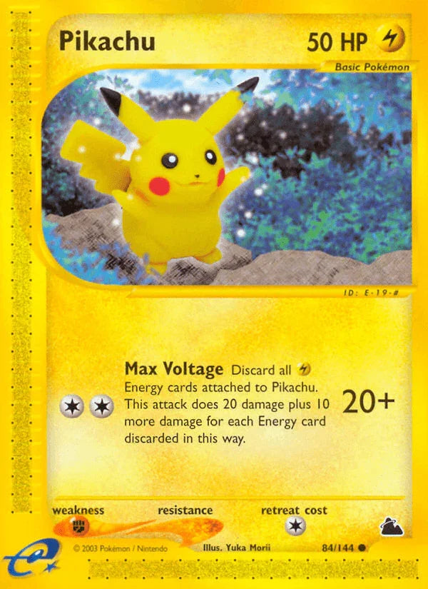 84, Common, Fighting[×2], Lightning, Normal, Reverse Holofoil, Skyridge Pikachu (84/144) [Skyridge] - Trading Card World
