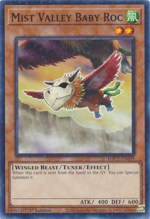 1st Edition, Common, Hidden Arsenal: Chapter 1, Tuner/Effect Monster, Wind, Winged Beast Mist Valley Baby Roc (Duel Terminal) [HAC1-EN059] Common - Trading Card World