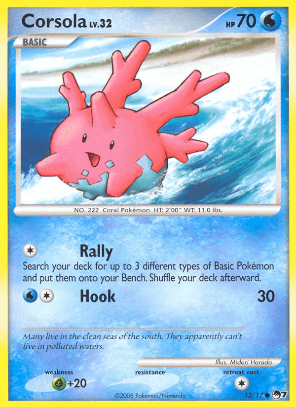 13, Common, Grass[+20], Normal, POP Series 7, Water Corsola (13/17) [POP Series 7] - Trading Card World