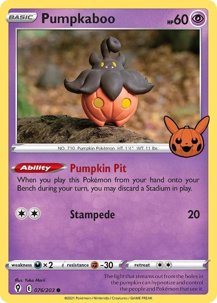 076, Darkness [x2], Fighting [-30], Normal, Promo, Psychic, Trick or Trade Pumpkaboo (076/203) [Trick or Trade] - Trading Card World
