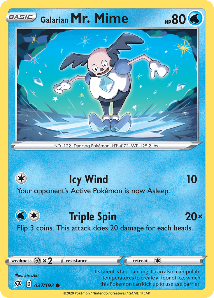 037, Common, Metal[×2], Normal, Reverse Holofoil, Sword & Shield: Rebel Clash, Water Galarian Mr. Mime (037/192) [Sword & Shield: Rebel Clash] - Trading Card World