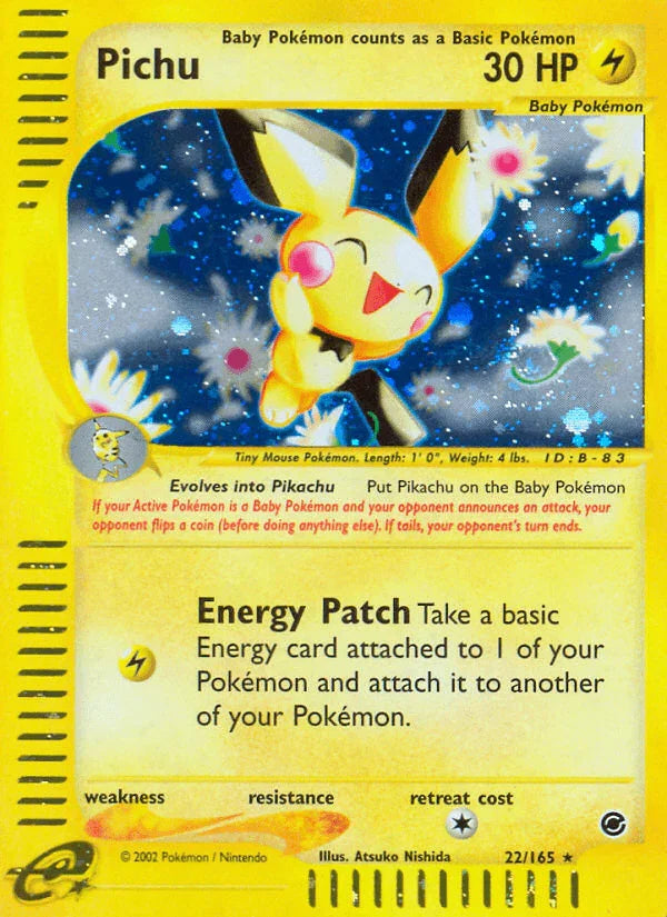 22, Expedition: Base Set, Holo Rare, Holofoil, Lightning, Reverse Holofoil Pichu (22/165) [Expedition: Base Set] - Trading Card World