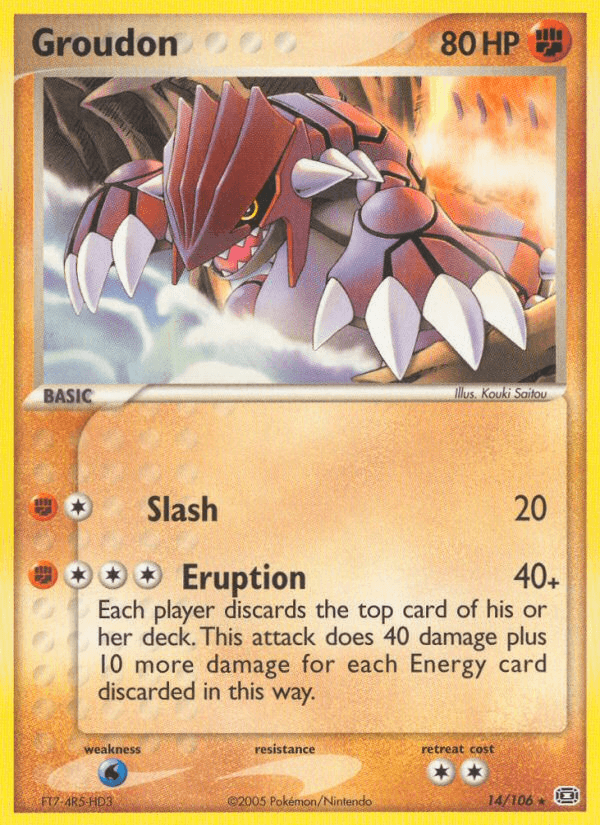 14, EX: Emerald, Fighting, Normal, Rare, Water[×2] Groudon (14/106) [EX: Emerald] - Trading Card World