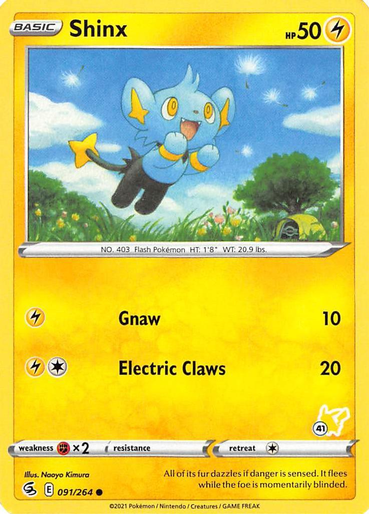 091, Battle Academy 2022, Common, Fighting [x2], Lightning, Normal Shinx (091/264) (Pikachu Stamp #41) [Battle Academy 2022] - Trading Card World