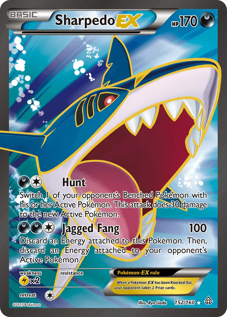152, Darkness, Holofoil, Lightning[×2], Ultra Rare, XY: Primal Clash Sharpedo EX (152/160) [XY: Primal Clash] - Trading Card World