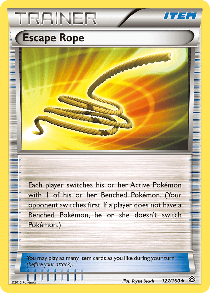 127, Item, Normal, Reverse Holofoil, Uncommon, XY: Primal Clash Escape Rope (127/160) [XY: Primal Clash] - Trading Card World