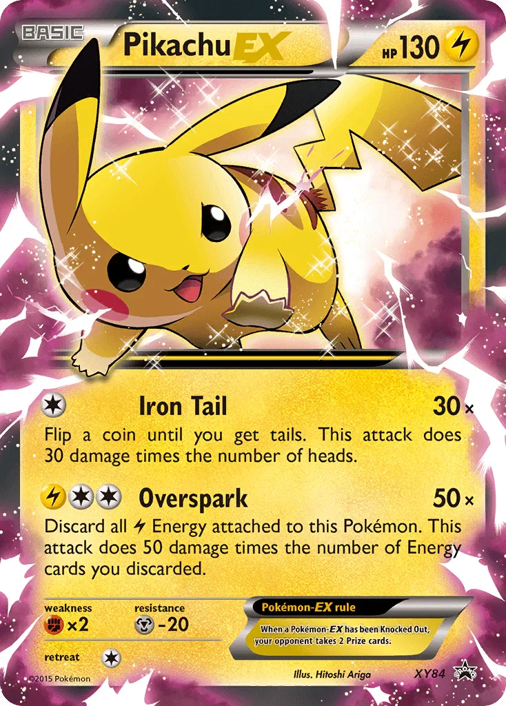 Fighting [x2], Holofoil, Lightning, Metal [-20], Promo, XY84, XY: Black Star Promos Pikachu EX (XY84) [XY: Black Star Promos] - Trading Card World
