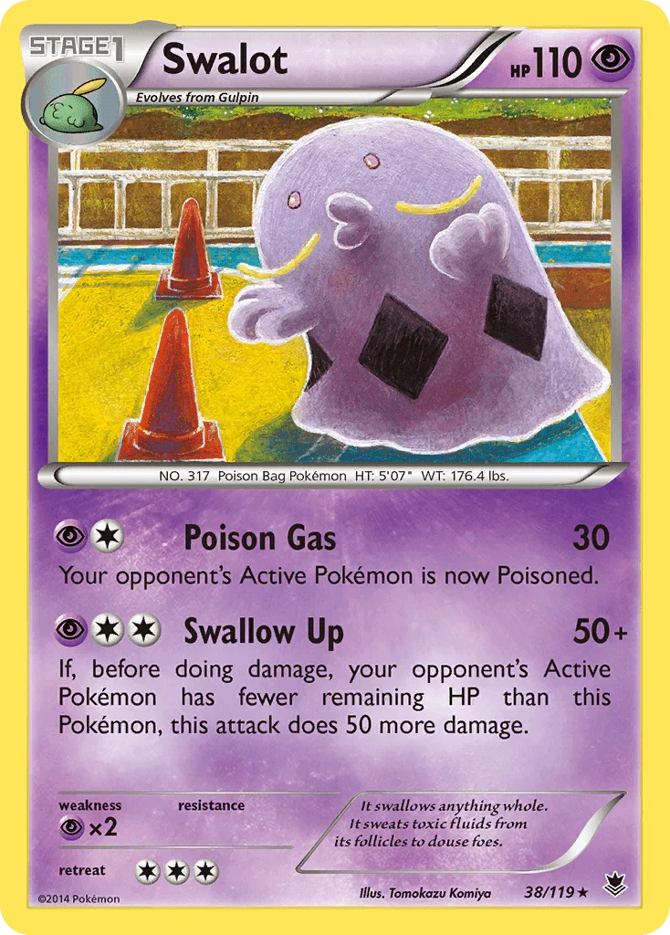 38, Normal, Psychic, Psychic[×2], Rare, Reverse Holofoil, XY: Phantom Forces Swalot (38/119) [XY: Phantom Forces] - Trading Card World