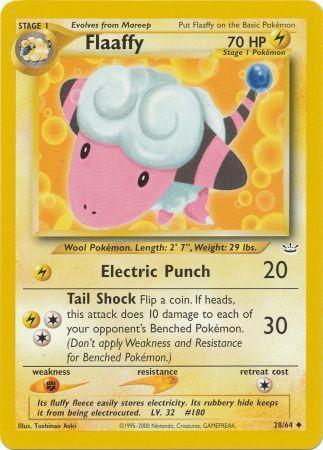 28, Fighting[×2], Lightning, Neo Revelation Unlimited, Normal, Uncommon Flaaffy (28/64) [Neo Revelation Unlimited] - Trading Card World