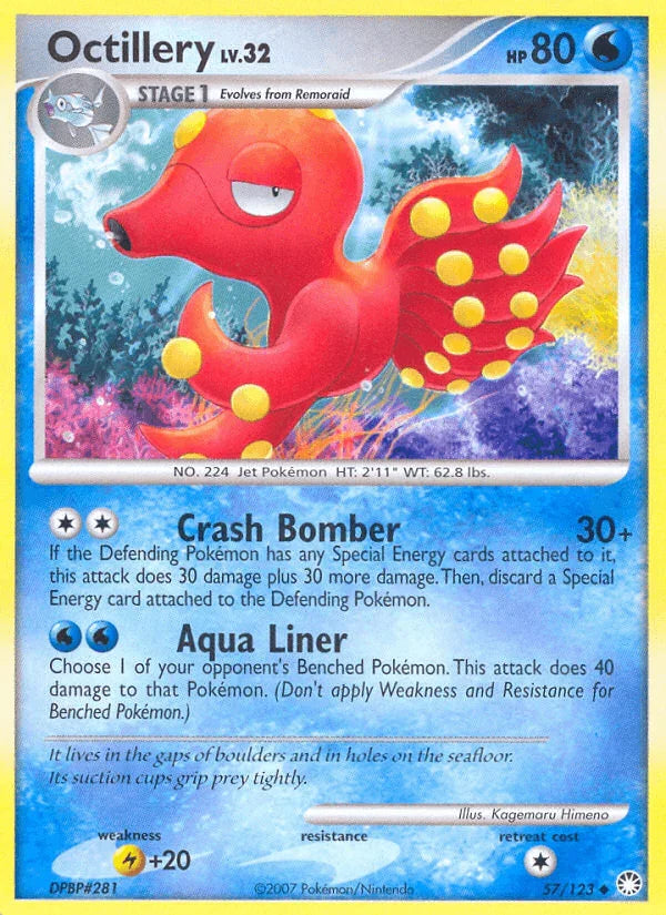 57, Diamond & Pearl: Mysterious Treasures, Lightning[+20], Normal, Reverse Holofoil, Uncommon, Water Octillery (57/123) [Diamond & Pearl: Mysterious Treasures] - Trading Card World