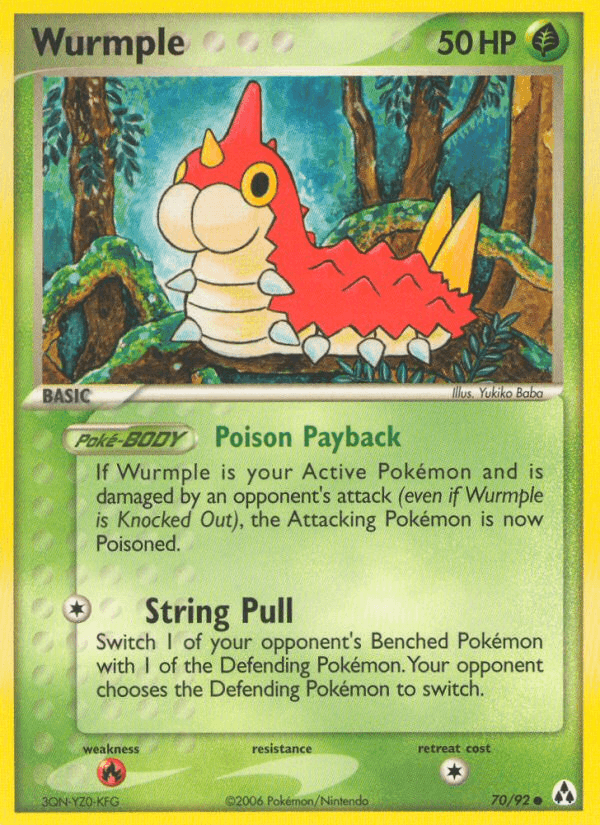 70, Common, EX: Legend Maker, Fire[×2], Grass, Normal Wurmple (70/92) [EX: Legend Maker] - Trading Card World