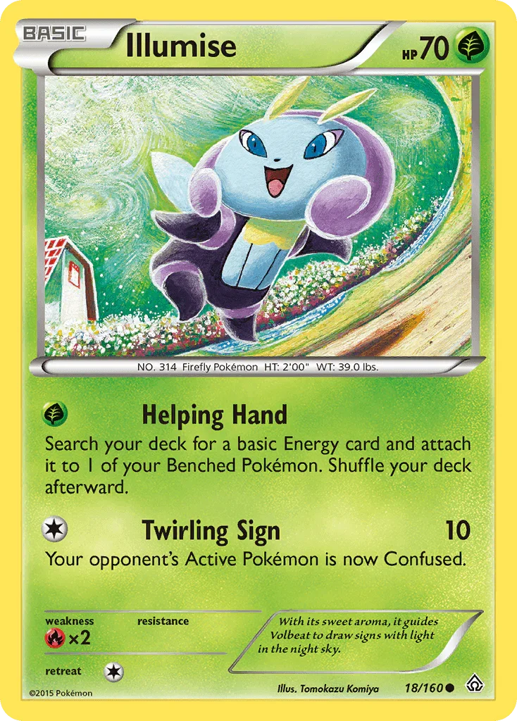 18, Common, Fire[×2], Grass, Normal, Reverse Holofoil, XY: Primal Clash Illumise (18/160) [XY: Primal Clash] - Trading Card World