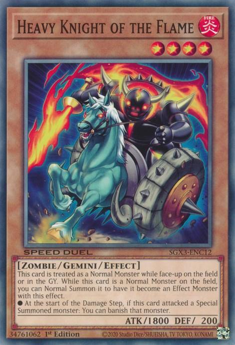 1st Edition, Common, Fire, Gemini/Effect Monster, Speed Duel GX: Duelists of Shadows, Zombie Heavy Knight of the Flame [SGX3-ENC12] Common - Trading Card World