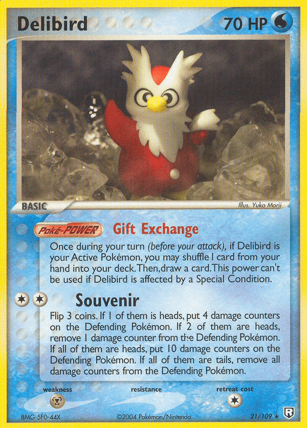 21, EX: Team Rocket Returns, Metal[×2], Normal, Rare, Water Delibird (21/109) [EX: Team Rocket Returns] - Trading Card World