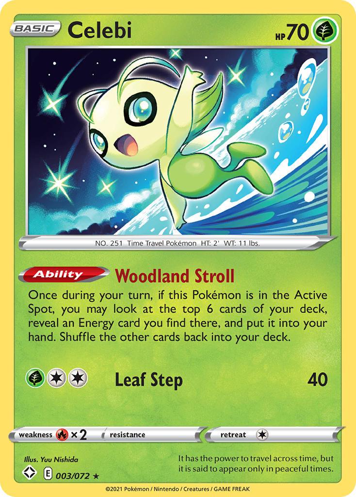 003, Fire[×2], Grass, Normal, Rare, Reverse Holofoil, Sword & Shield: Shining Fates Celebi (003/072) [Sword & Shield: Shining Fates] - Trading Card World