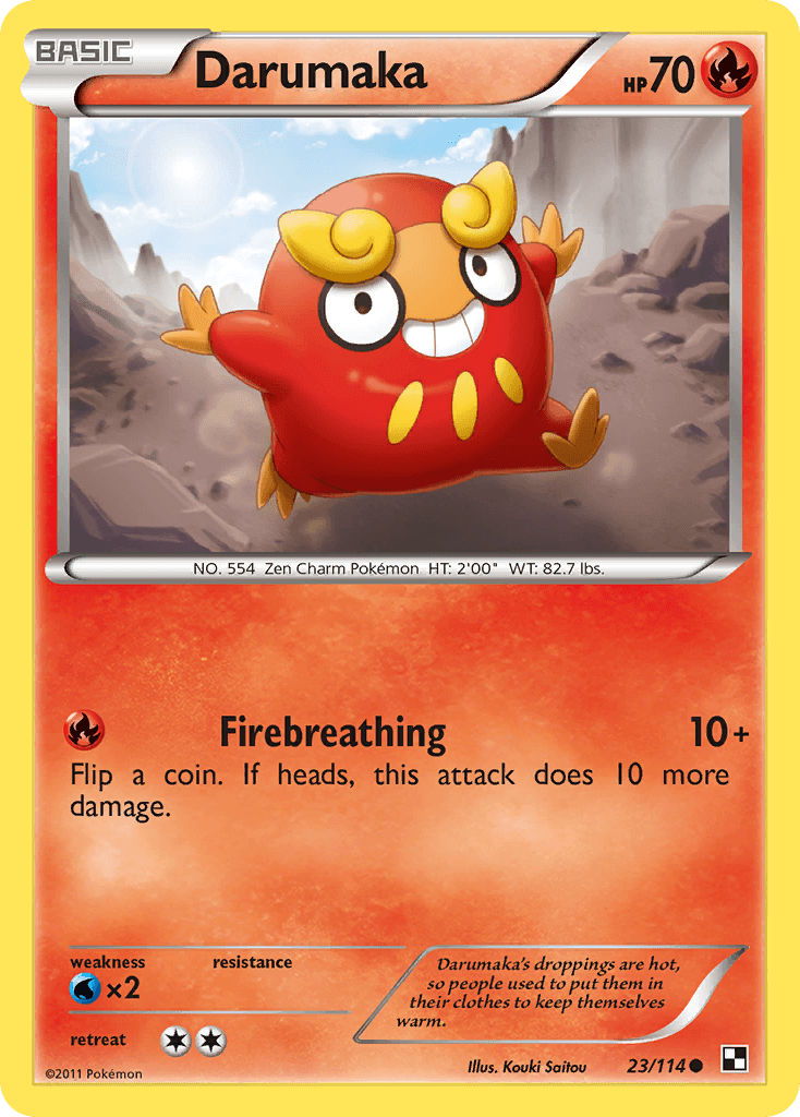 23, Black & White: Base Set, Common, Fire, Normal, Reverse Holofoil, Water[×2] Darumaka (23/114) [Black & White: Base Set] - Trading Card World