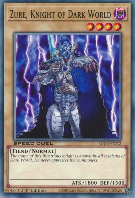1st Edition, Common, Dark, Fiend, Normal Monster, Speed Duel GX: Duelists of Shadows Zure, Knight of Dark World [SGX3-ENI12] Common - Trading Card World