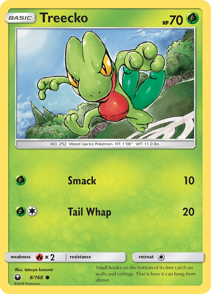 Common, Fire[×2], Grass, Normal, Reverse Holofoil, Sun & Moon: Celestial Storm Treecko (8/168) [Sun & Moon: Celestial Storm] - Trading Card World