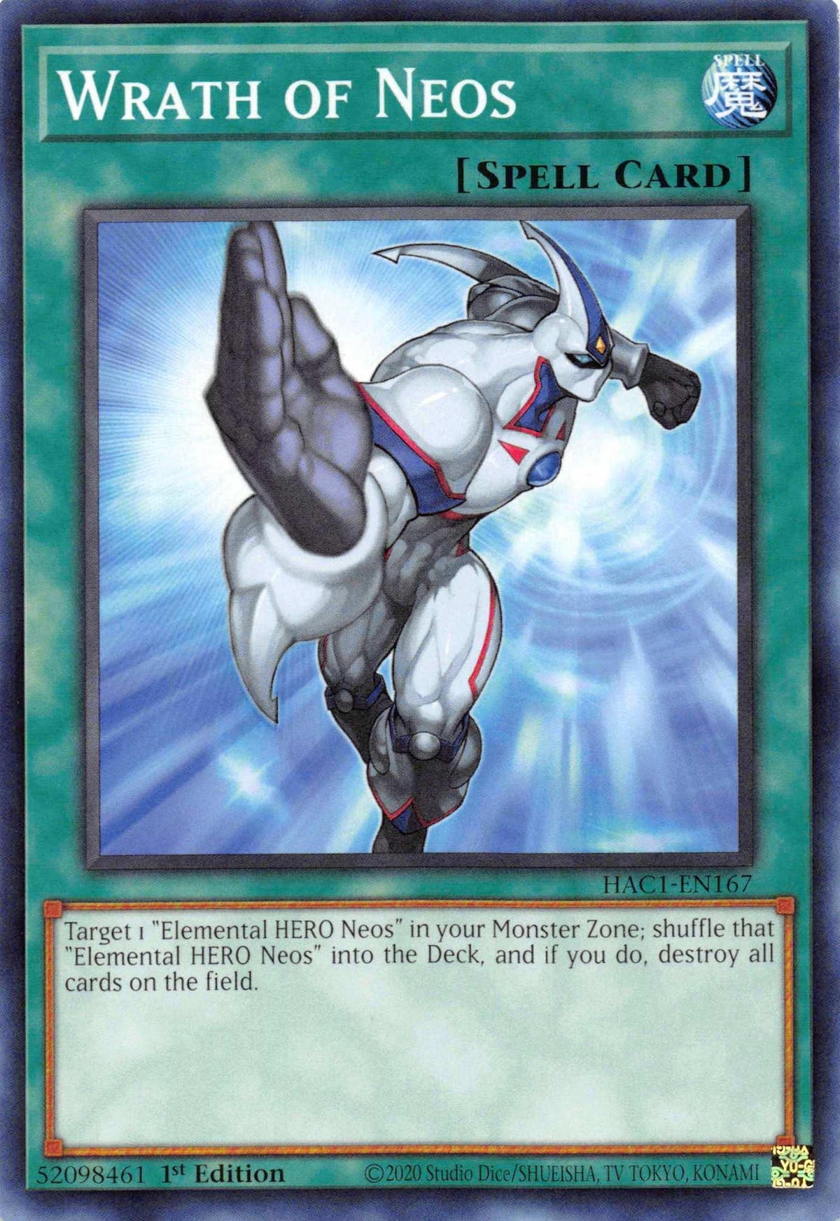 1st Edition, Common, Hidden Arsenal: Chapter 1, Normal Spell, Spell Wrath of Neos [HAC1-EN167] Common - Trading Card World