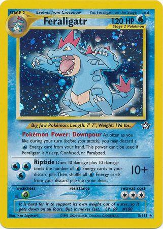 Grass[×2], Holo Rare, Holofoil, Neo Genesis Unlimited, Water Feraligatr (5/111) [Neo Genesis Unlimited] - Trading Card World
