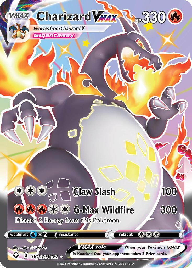 Fire, Holofoil, SV107, Sword & Shield: Shining Fates, Ultra Rare, Water[×2] Charizard VMAX (SV107/SV122) [Sword & Shield: Shining Fates] - Trading Card World